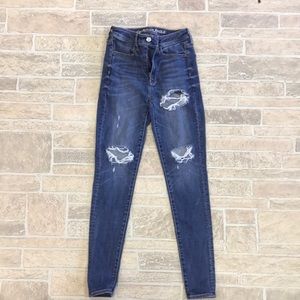 American Eagle Super Super Stretch X distressed Jeans
